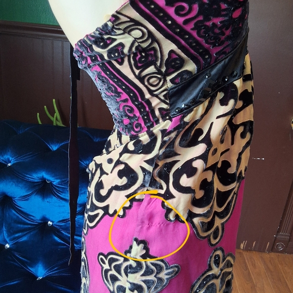 Burned velvet applique club top beads halter - Picture 3 of 12